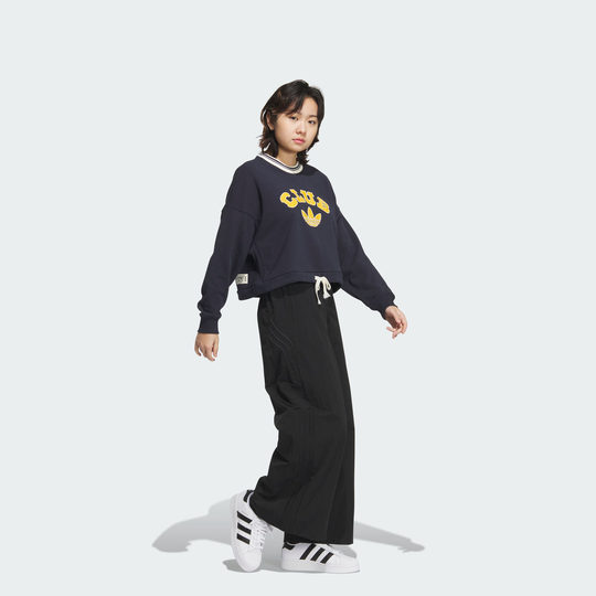 复古宽松圆领卫衣套头衫女装秋季adidas阿迪达斯官方三叶草