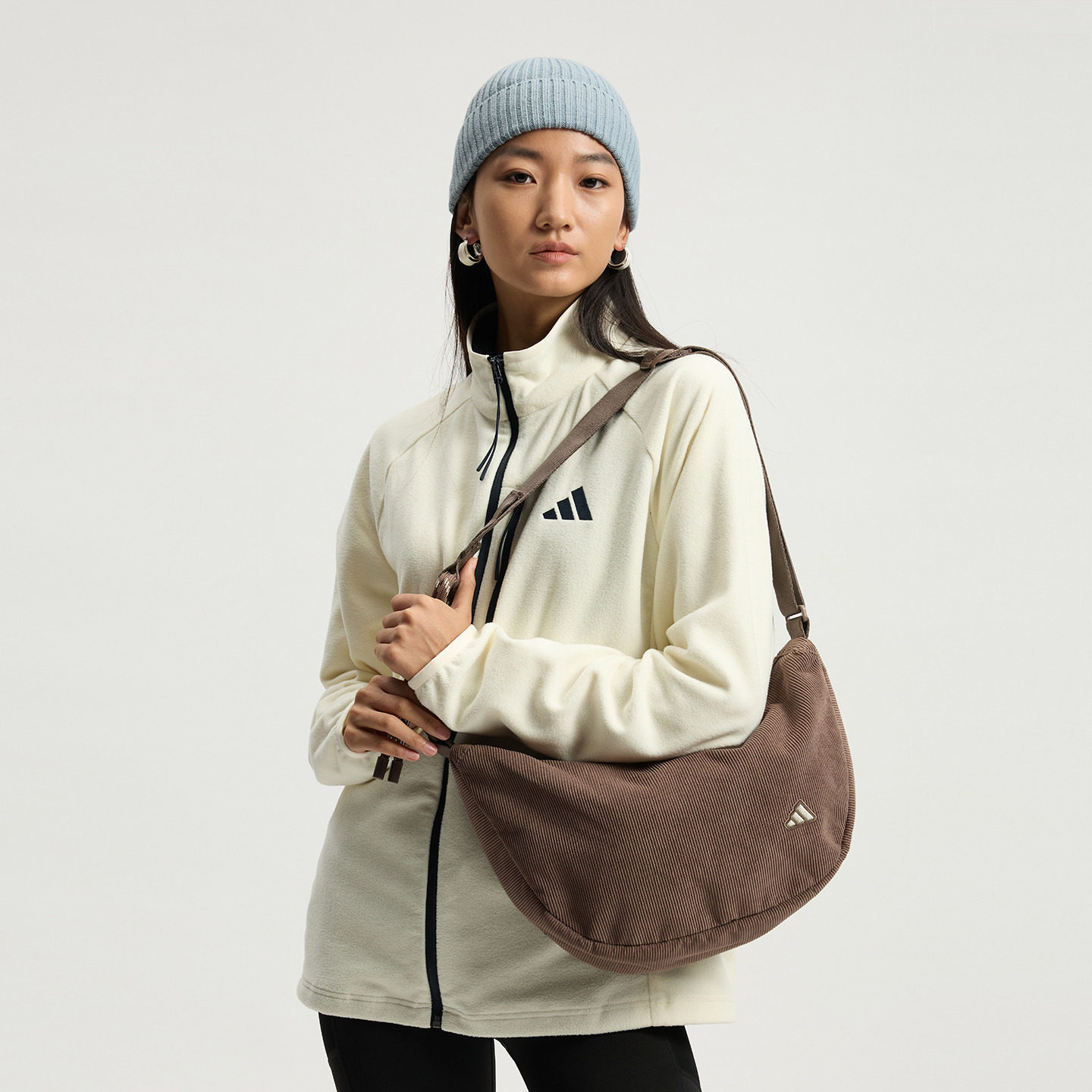 Adidas men and women corduroy one-shoulder crossbody bag