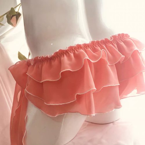 荷叶边可爱少女内裤日系甜美男女同款系带公子小白性感撩人侧开带 - 图2