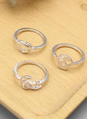 欧美朋克夸张多件套指环