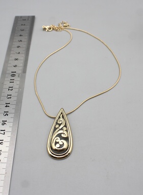 欧美极简复古哑光金属锁扣项链