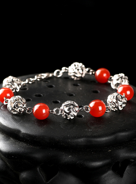 诗美琪女925银民族风本命年手链