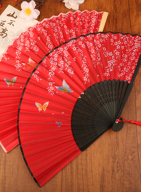 中国古风旗袍舞蹈道具折扇