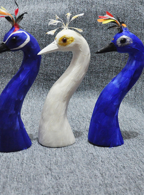 仿真孔雀摆件饰品创意工艺品摆饰