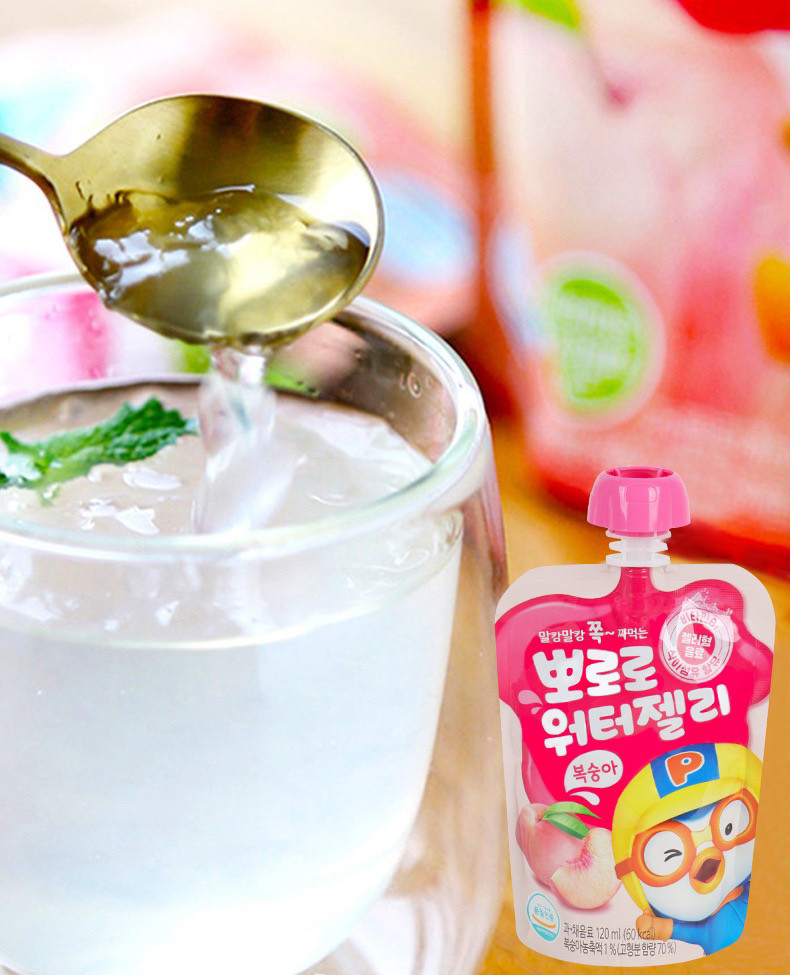 【6袋装】啵乐乐pororo吸吸果冻120ml水蜜桃葡萄味零食可吸果冻,淘宝优惠券,粉丝福利购,淘宝优惠卷