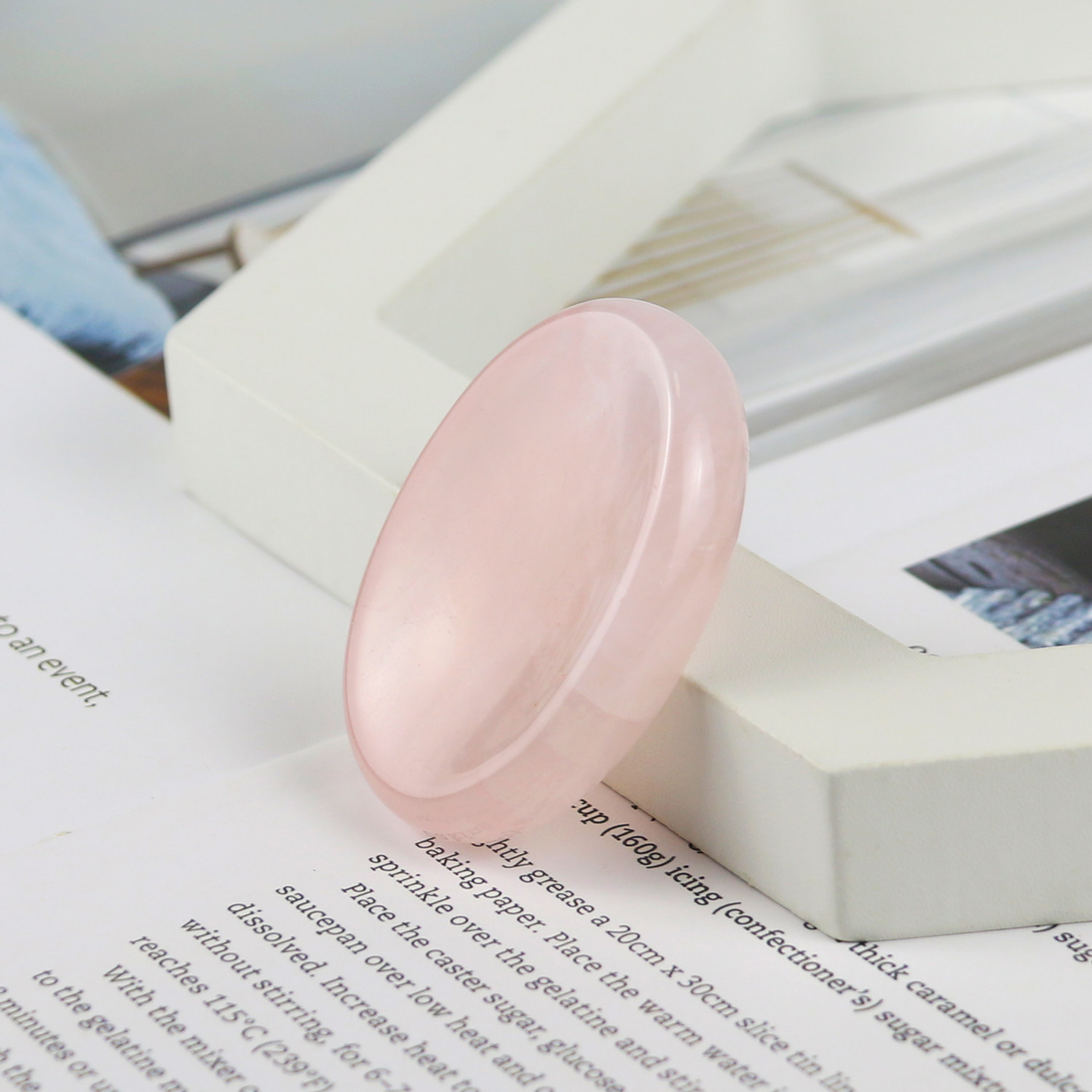 掌心石按压解压冥想天然粉水晶原石拇指手把件椭圆玫瑰水晶摆件,淘宝优惠券,粉丝福利购,淘宝优惠卷