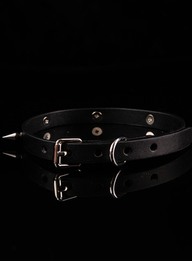 Puppy真皮项圈猫爪铆钉牛皮choker颈圈女m颈饰品定制可刻字k9脖圈