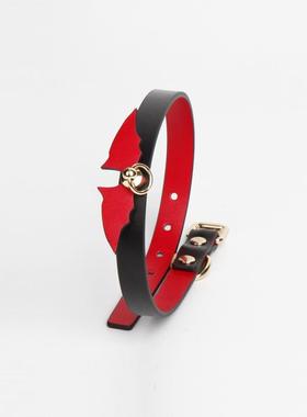 真皮头层牛皮项圈puppy女m颈饰choker情侣k9牵引脖圈颈带定制刻字