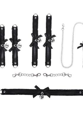 Puppy*蕾丝小铃铛项圈女蝴蝶结颈带choker饰品脖圈锁骨链手链套装