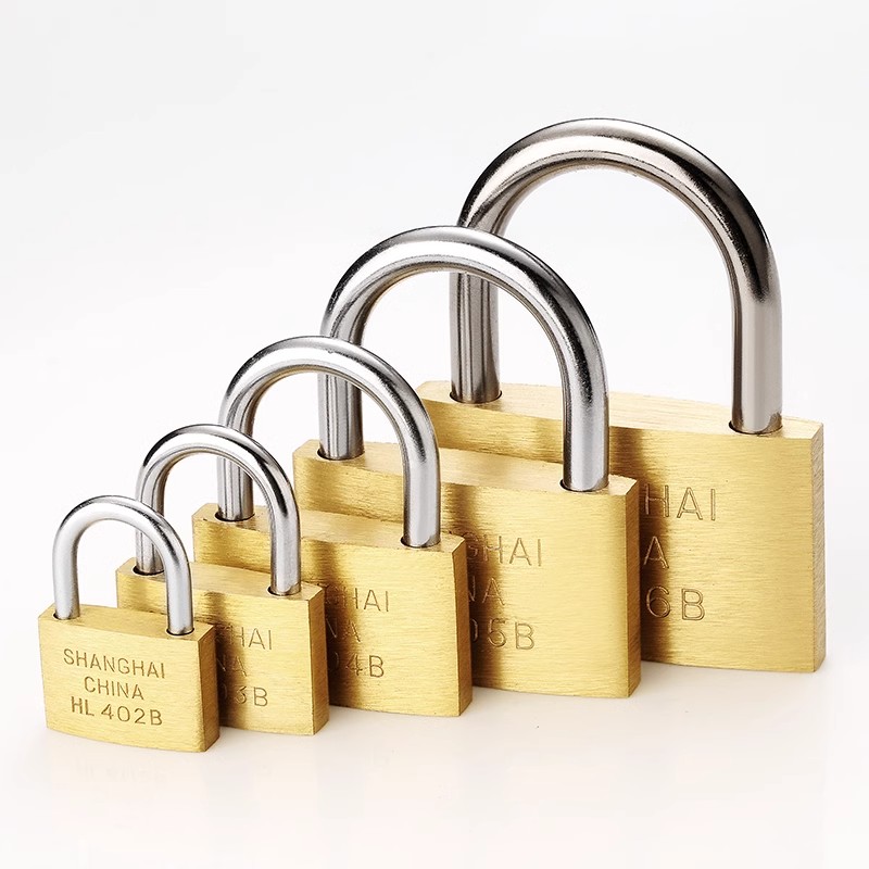 全铜加长挂锁宿舍柜门锁防盗小锁头通开通用挂锁箱包迷你锁电力锁 - 图1