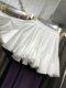 Niche ruffle-edged flower bud short skirt for women in white super fairy