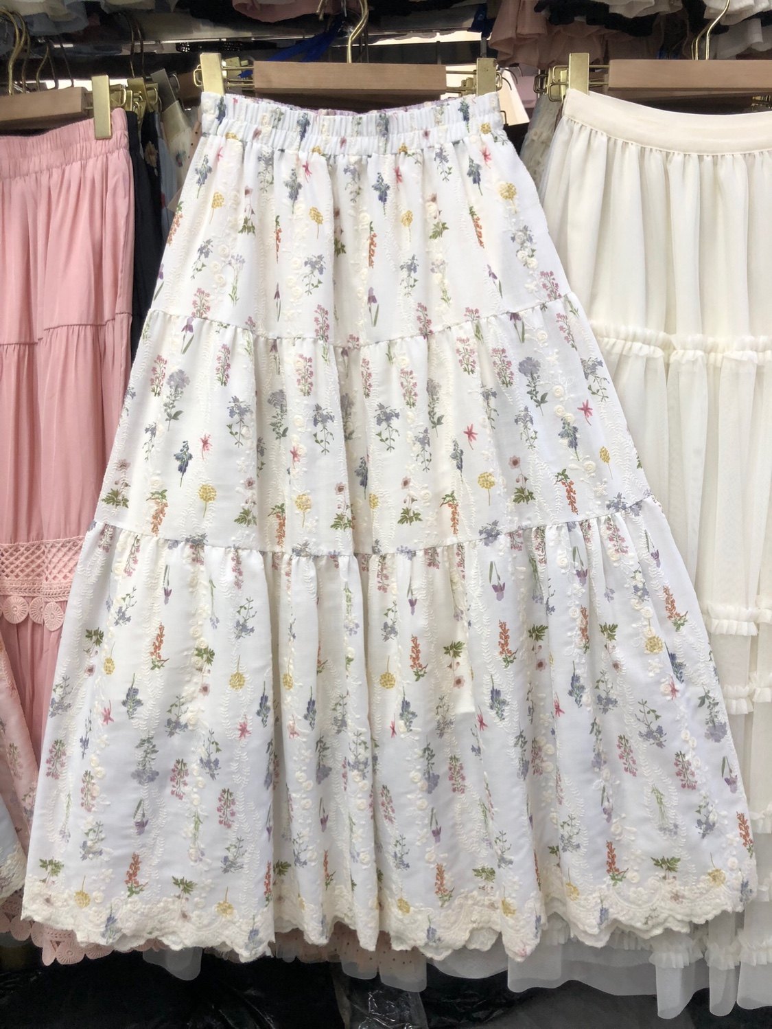 蕾丝花边蛋糕裙刺绣碎花A字半身裙春季甜美小个子裙子森女系长裙,淘宝优惠券,粉丝福利购,淘宝优惠卷