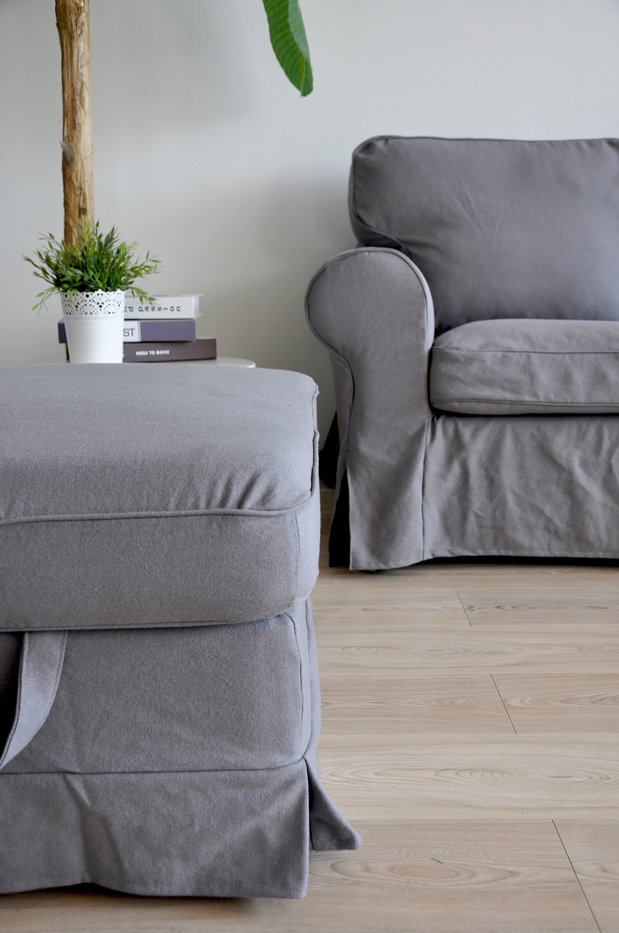 SF Express Acto footrest cover sofa cover solid color replacement set all-inclusive dust cover Xiaohongshu cream style