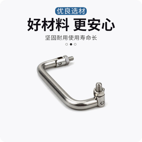 LS508不锈钢孔距60mm 加高电柜门小拉手 铁皮柜折叠把手碳钢镀铬 - 图2