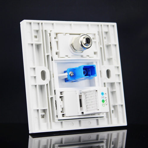 86型电话光纤电视墙壁插座面板 RJ11电话+SC光纤直插+TV有线电视 - 图2
