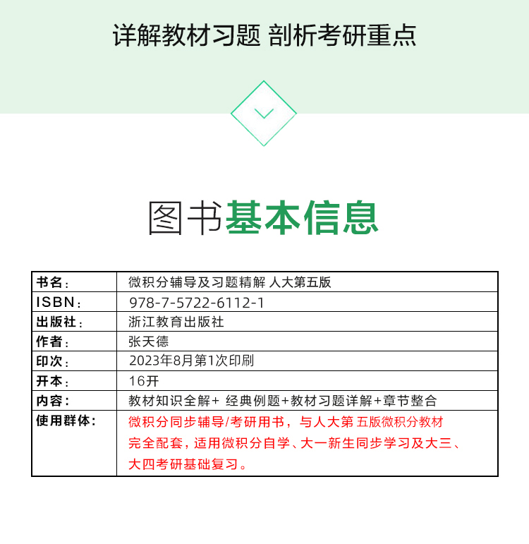 微积分赵树嫄第五版第四版同步辅导书及练习题集精解人大第四版经济应用数学基础文科数学教材课本练习册全解析答案考研学习指导书 - 图1