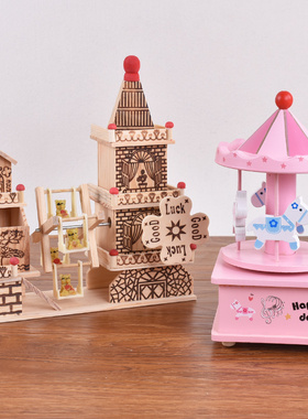 小木屋带灯万圣节模型创意摆件