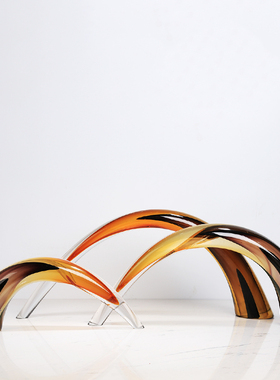 艺术品琉璃牛角现代轻奢客厅摆件