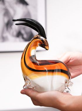 轻奢琉璃领头羊十二生肖摆件客厅