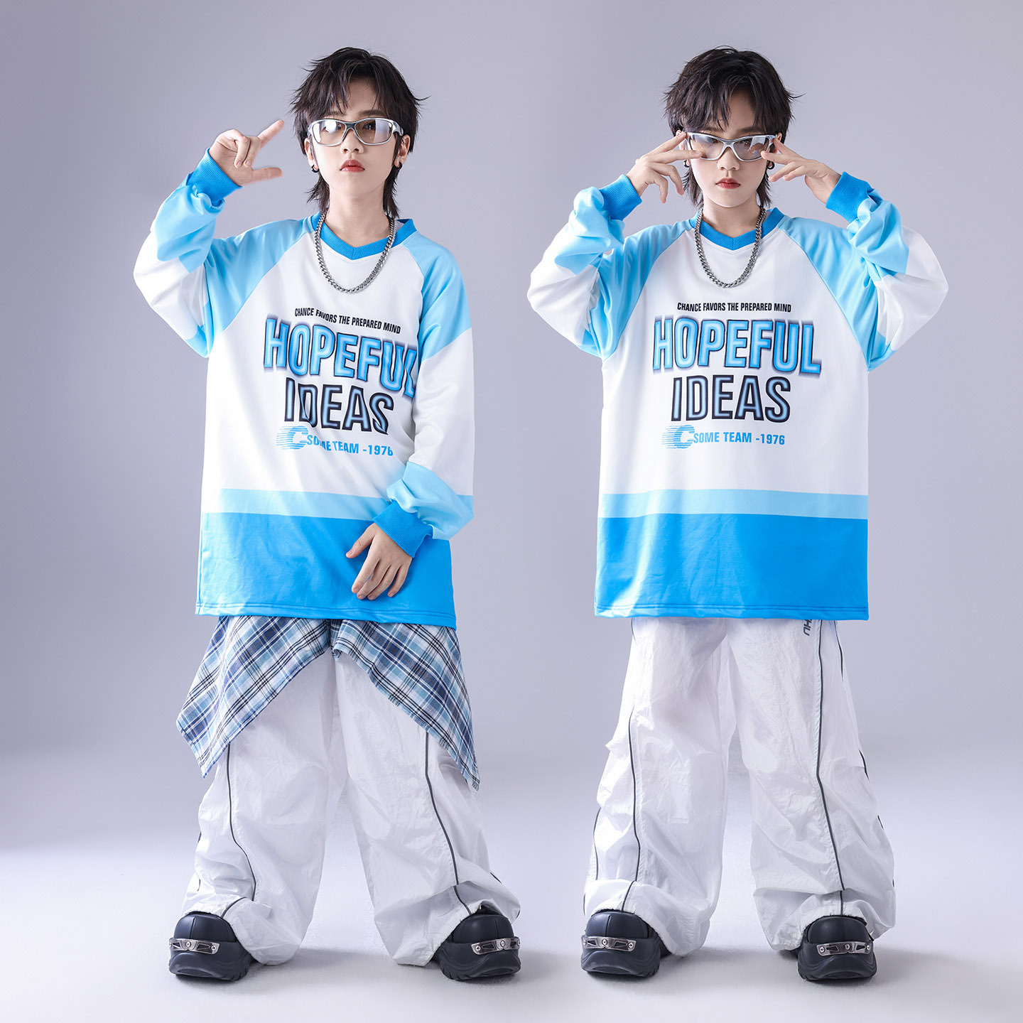 街舞儿童潮服hiphop童装少儿服装男童套装小学生运动会开幕式服装 - 图1