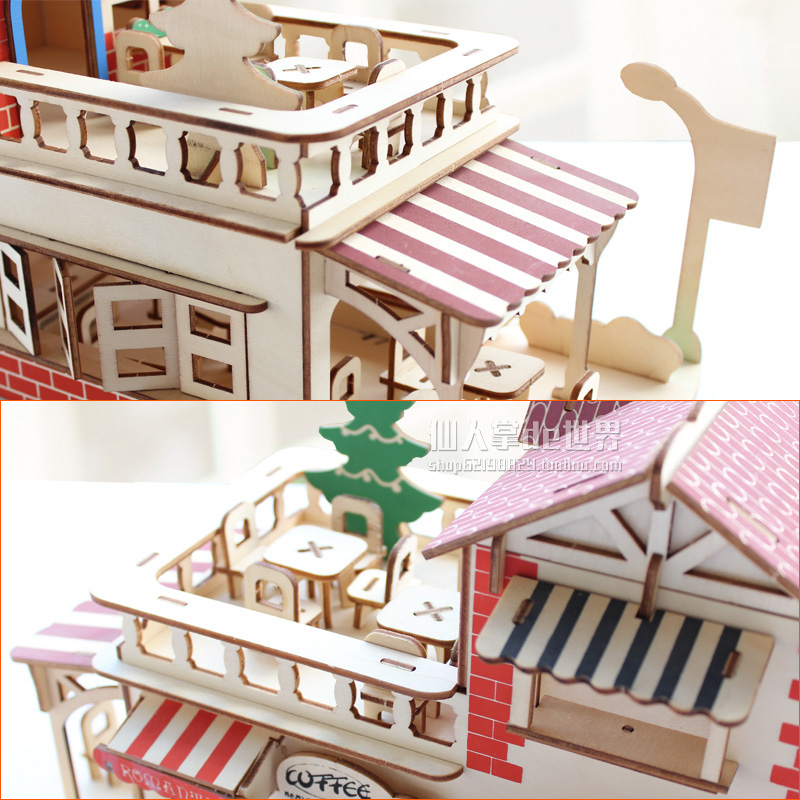 拼装小房子模型屋diy手工小屋子组装制作阳光小木屋房屋别墅玩具 - 图0