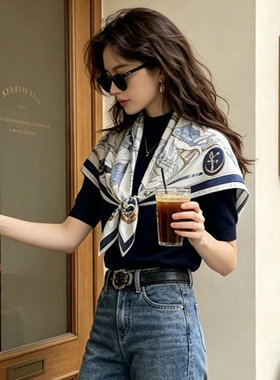 丝巾女2026新款披肩外搭夏春秋季薄款小方巾护肩颈系脖高级感百搭