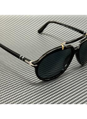 Persol PO0202S 95 3R黑色蓝色偏光57 mm男士太阳眼镜
