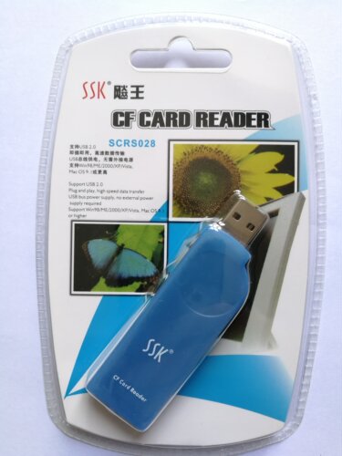 SSK飚王USB2.0高速读卡器单反相机CF卡读卡器琥珀SCRS028直读50针 - 图3