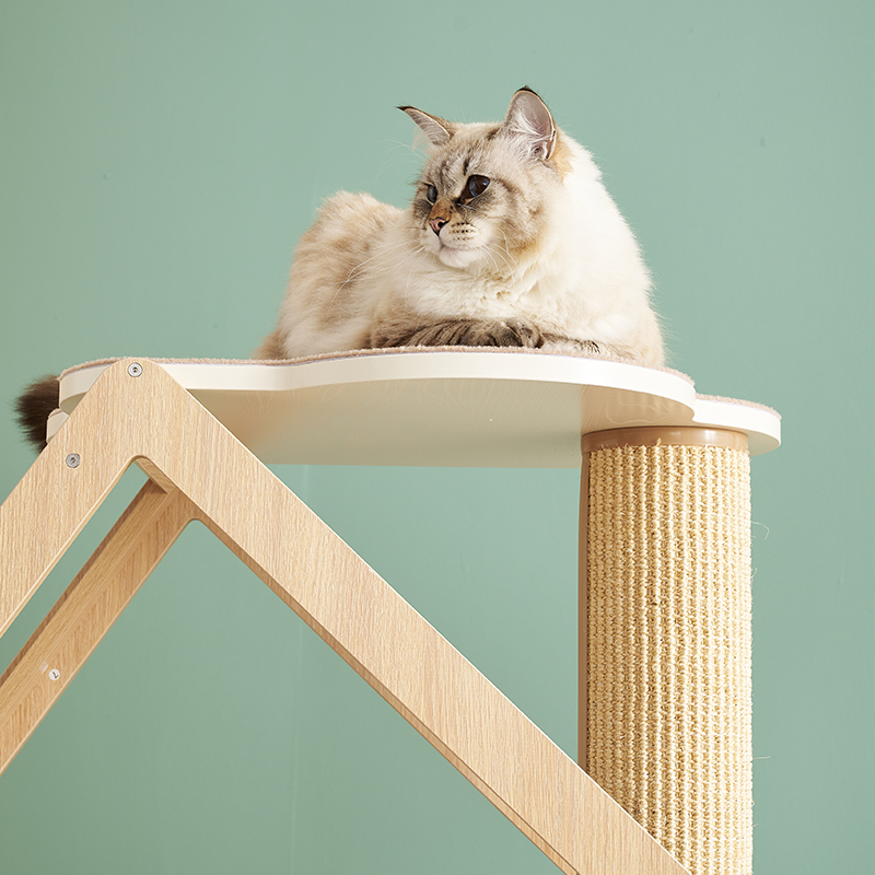 CatS猫爬架绿野仙踪拼色大木屋猫爬架实木猫窝猫架剑麻柱猫抓柱 - 图1