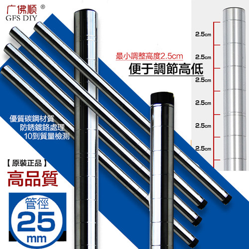 25管径广佛顺置物架散装立柱系列60 70 80 90 100 120 150 180cm - 图0