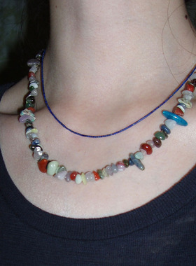 【吴昕同款】自然论沙滩石项链海岛度假风天然石彩色夏季新品小众