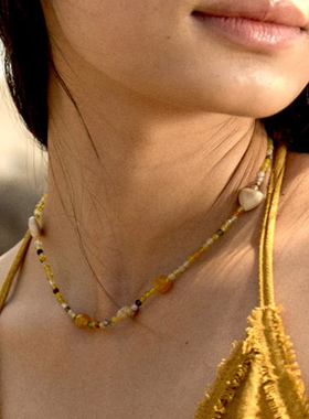 自然论雏菊项链黄玛瑙