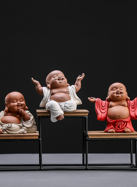 禅意陶瓷吉祥中式客店摆件