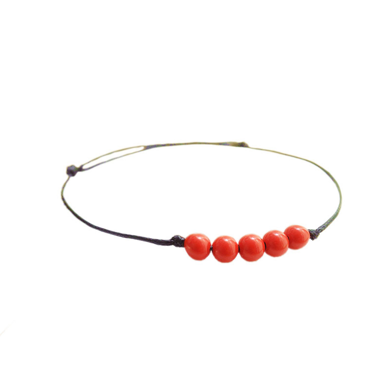 红豆 文艺红朱砂石平安相思豆简约细小富贵思念男女情侣编织手绳,淘宝优惠券,粉丝福利购,淘宝优惠卷