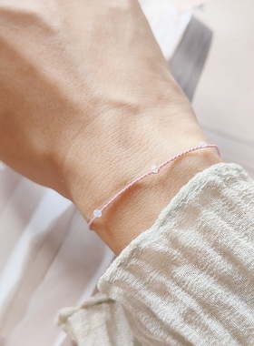 淡紫原创细小闪闪蛋白石手链