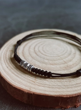 文艺原创925银朝暮蓝手绳