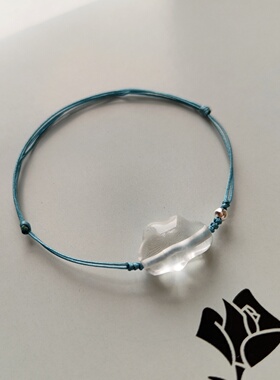 原创天然白水晶透明云朵清新手链