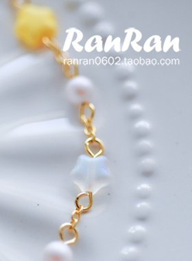 原创风珠光白嫩小星星纤细手链