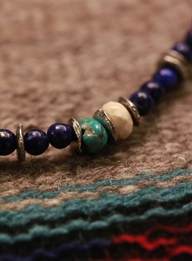 amp japan / Round Lapis Bracelet 天然石手链 13AHK-155