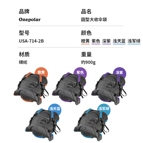 onepolar极地户外滑翔伞专业HEAVY DUTY圆型大收伞袋 - 图2