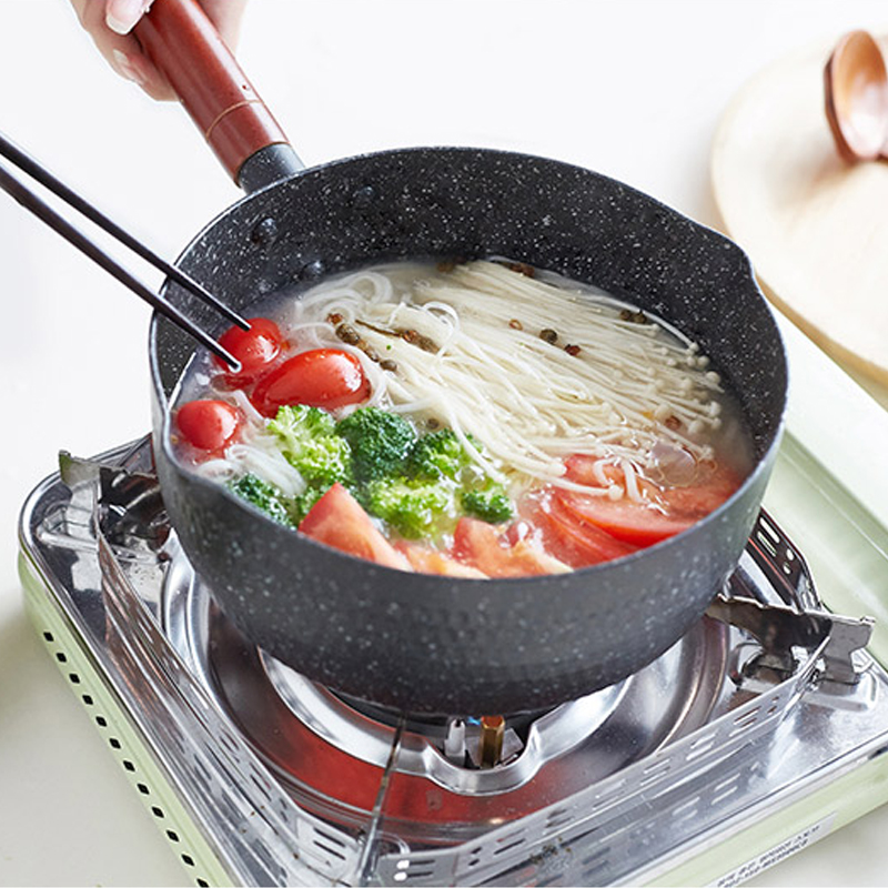 雪平锅麦饭石奶锅不粘锅日式家用宝宝辅食锅婴儿泡面电磁炉选蒸格 - 图1