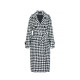 1HeyDress千鸟格毛呢外套女秋冬法式复古宽松高级中长款羊毛大衣