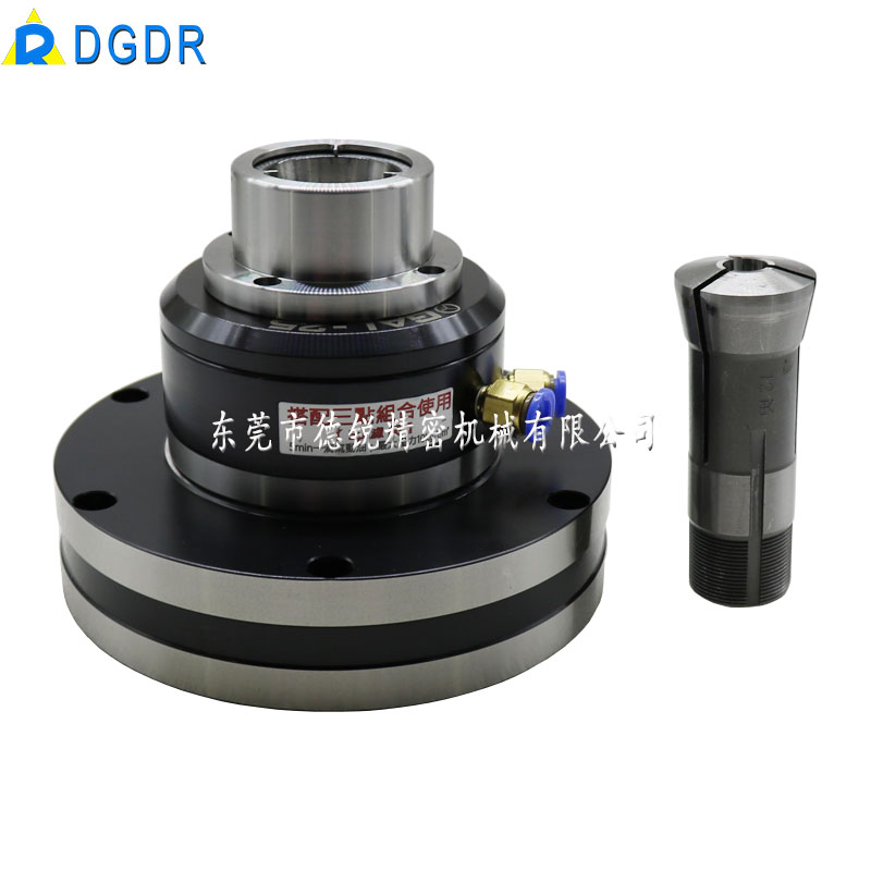 高精度后拉式气动旋转卡盘 小型气动夹头 中空气动回转夹头夹具,淘宝优惠券,粉丝福利购,淘宝优惠卷