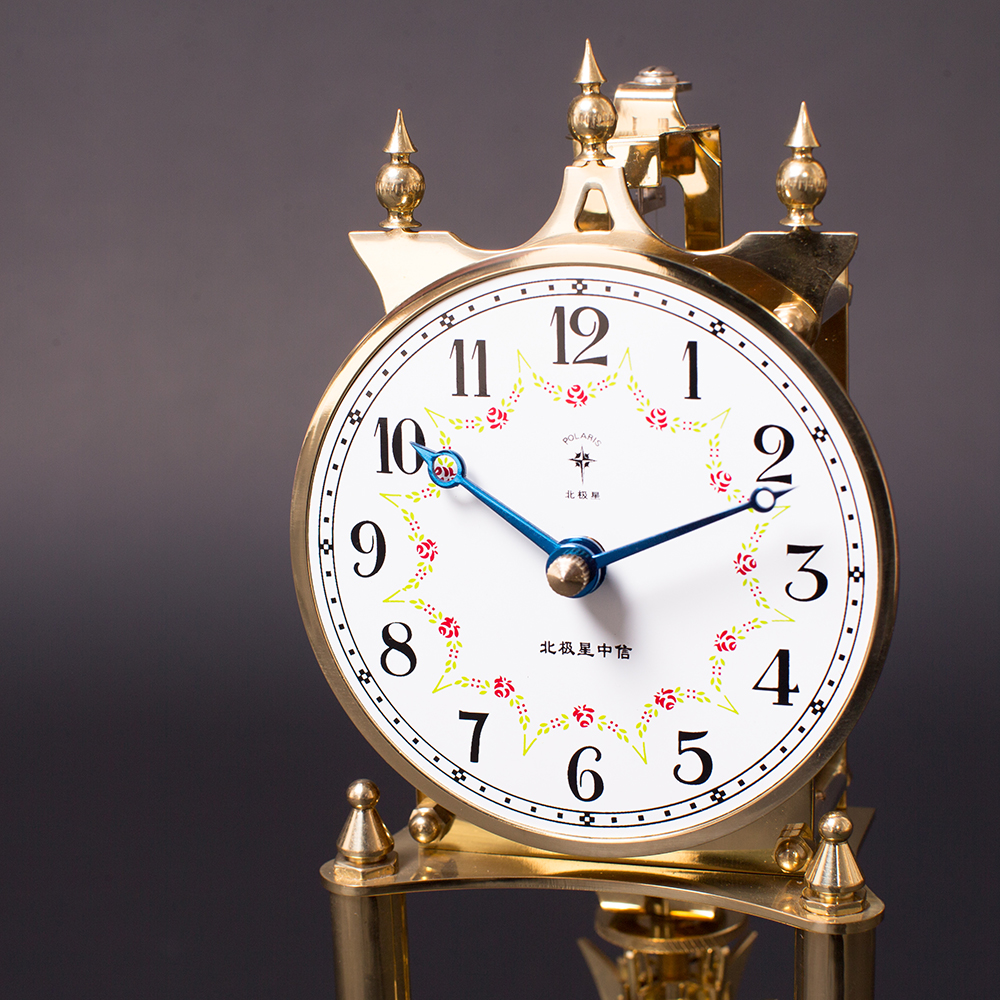 北极星机械动力设计年钟生日钟实木底座纯铜机芯复古镂空欧式座钟