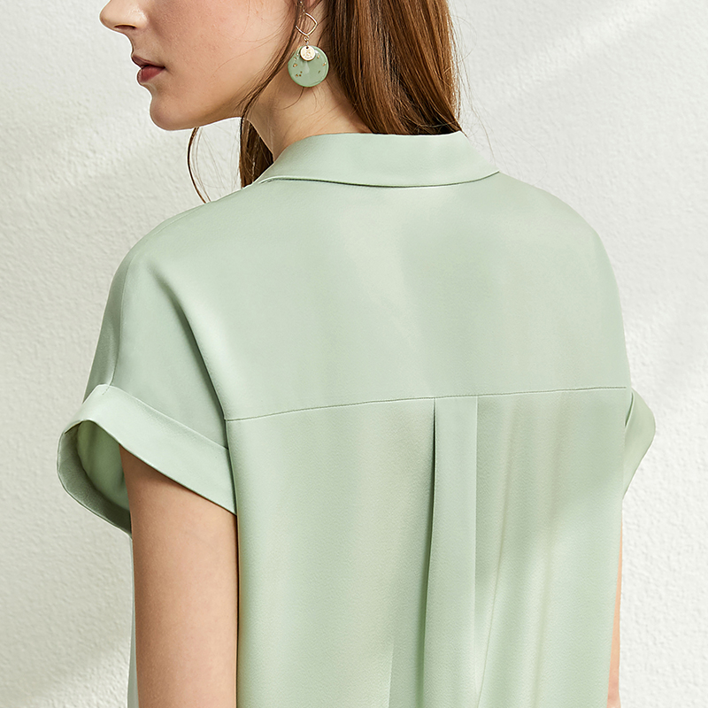 amii洋气领带缎面小衫雪纺衫衬衣 amii蕾丝衫/雪纺衫