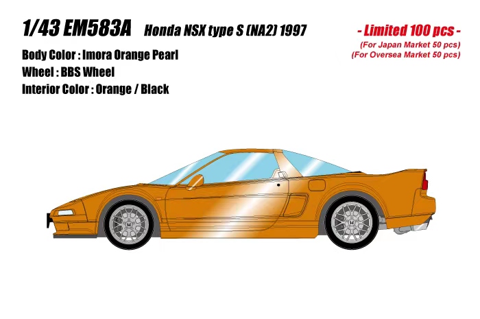 Make up MU 1:43 本田HONDA NSX type S (NA2)  1997 限量版模型 - 图0