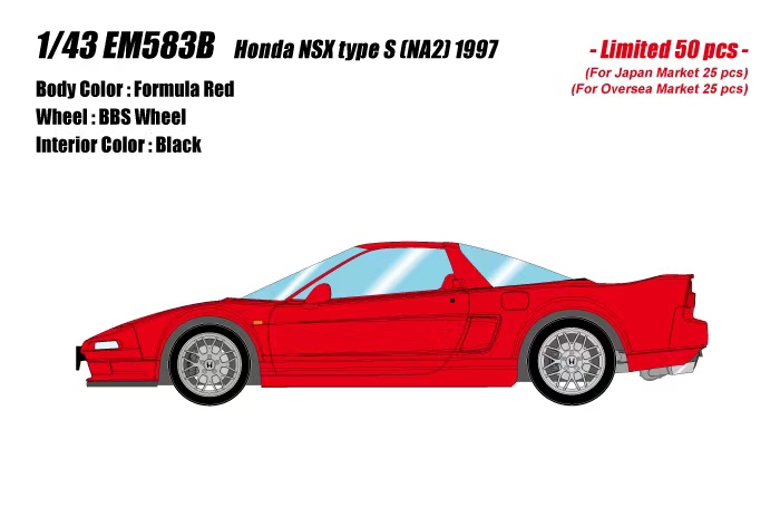 Make up MU 1:43 本田HONDA NSX type S (NA2)  1997 限量版模型 - 图1