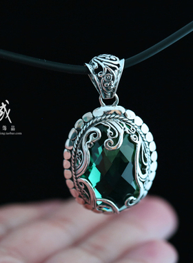 小众闪耀设计刻面透辉石女款泰银