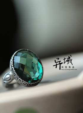 雕花男女925纯银复古戒指