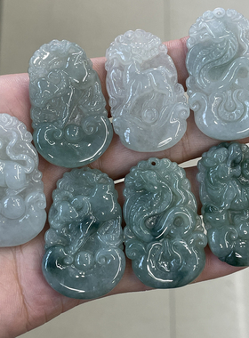 A货十二生肖猪猴鸡玉石翡翠坠子